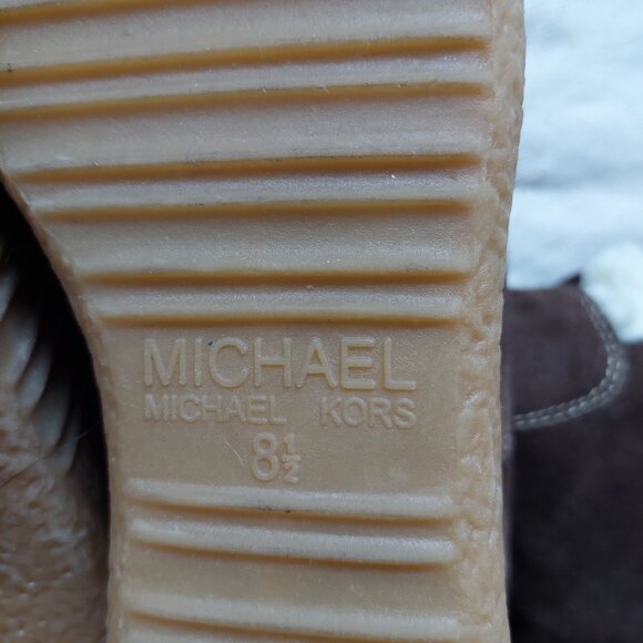 Michael Michael Kors Beaverton Lace Up Shearling Wedge Boots, Size 8.5 - Picture 7 of 7